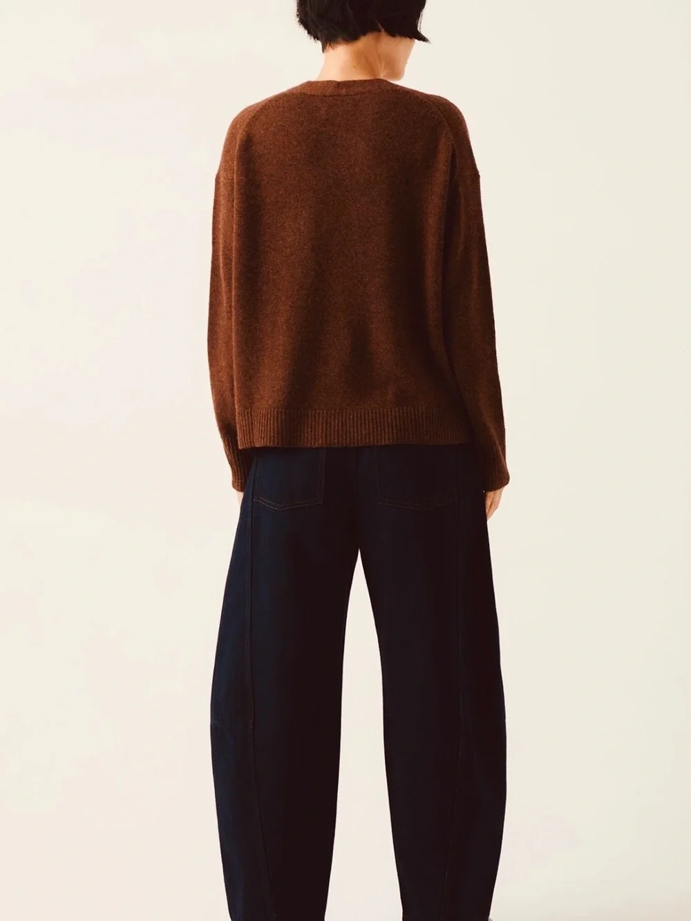 Toast Ffion Wool Cashmere Boxy Cardigan Sweater Pecan Brown Sz XXS - Picture 5 of 9